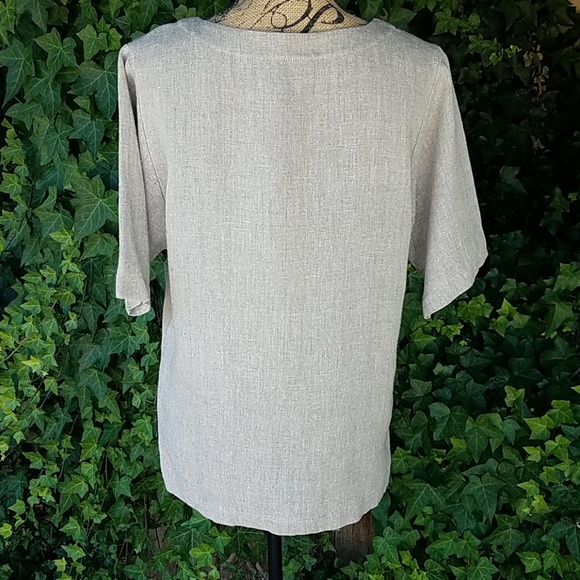 Arthur Max Linen blend top Sz M - Picture 2 of 5